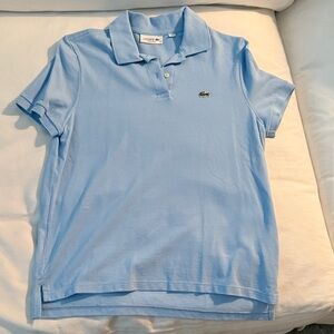 Lacoste Light Blue Short Sleeve Polo Shirt Woman Size 40 EUC